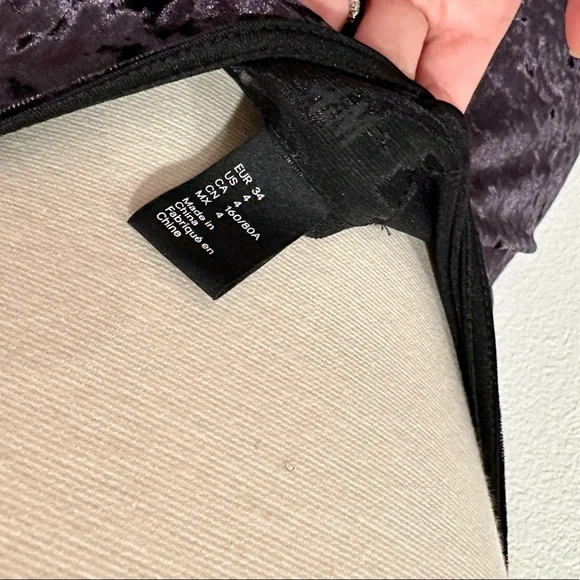 HM Velvet Split Side Maxi Dress Size 4 - Picture 3 of 4